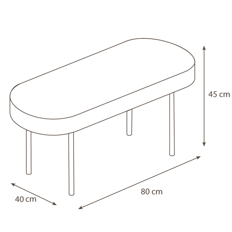 Bench with teddy fabric