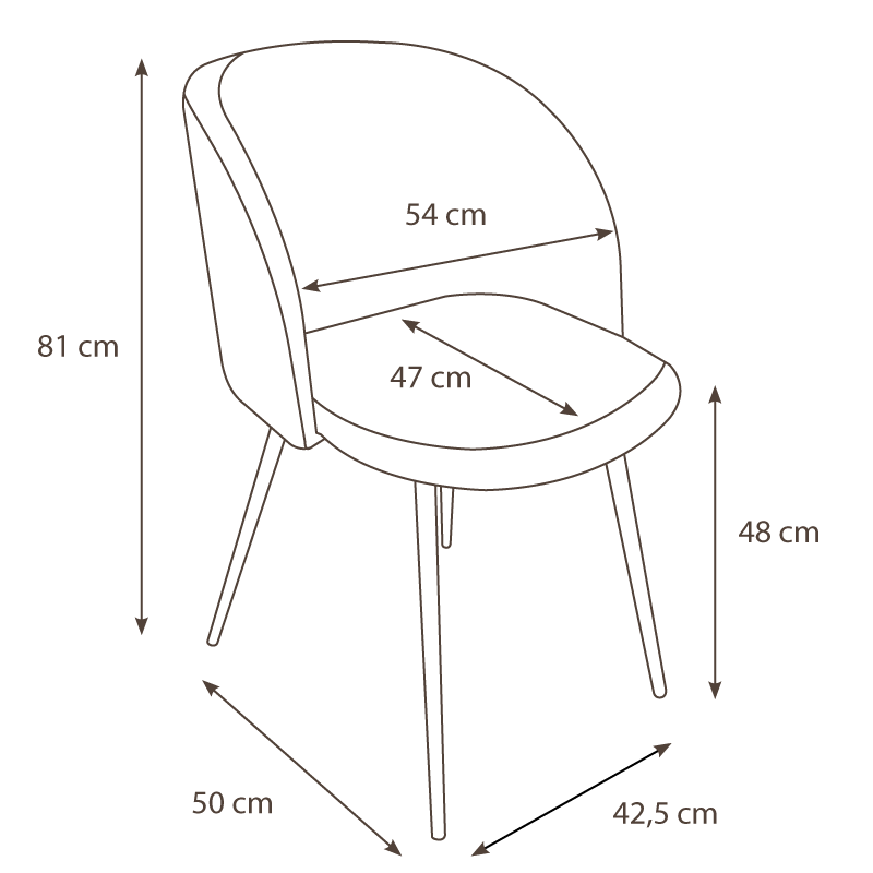 ANNA Bouclé dining chair with armrest