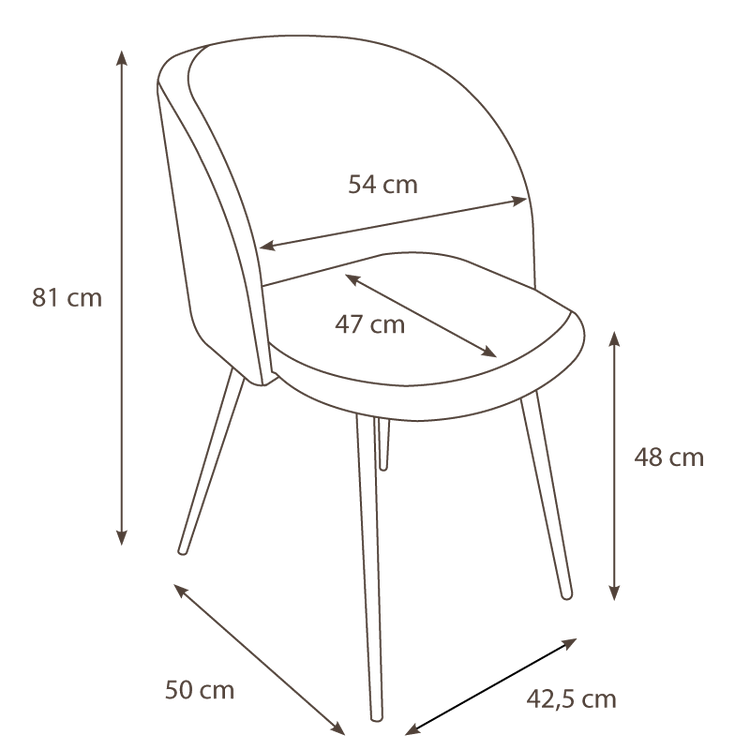 ANNA Bouclé dining chair with armrest