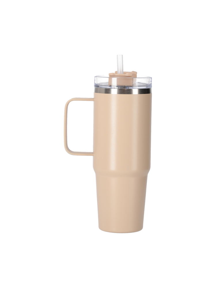 Mug with handle and straw 880 ml