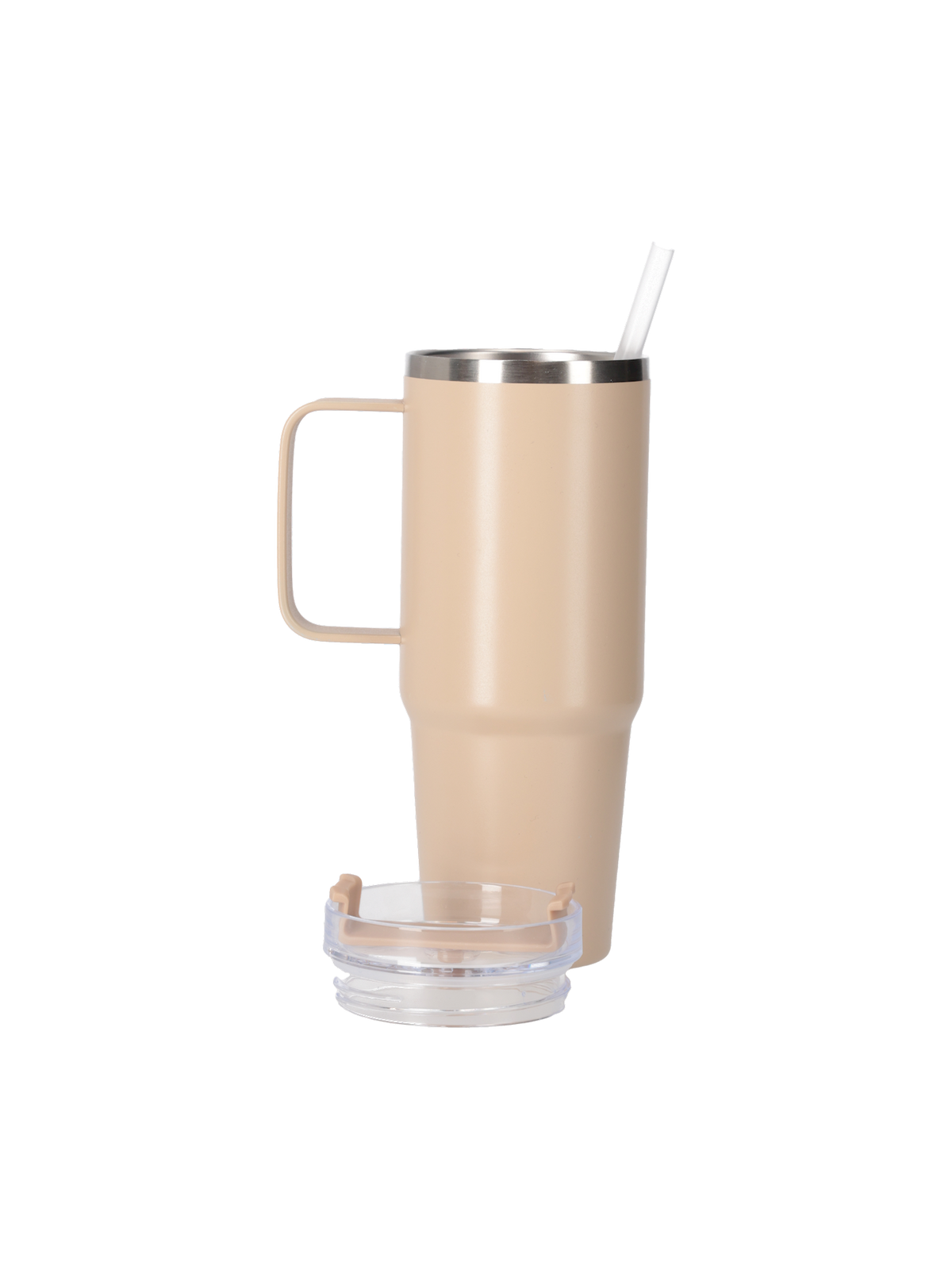 Mug with handle and straw 880 ml