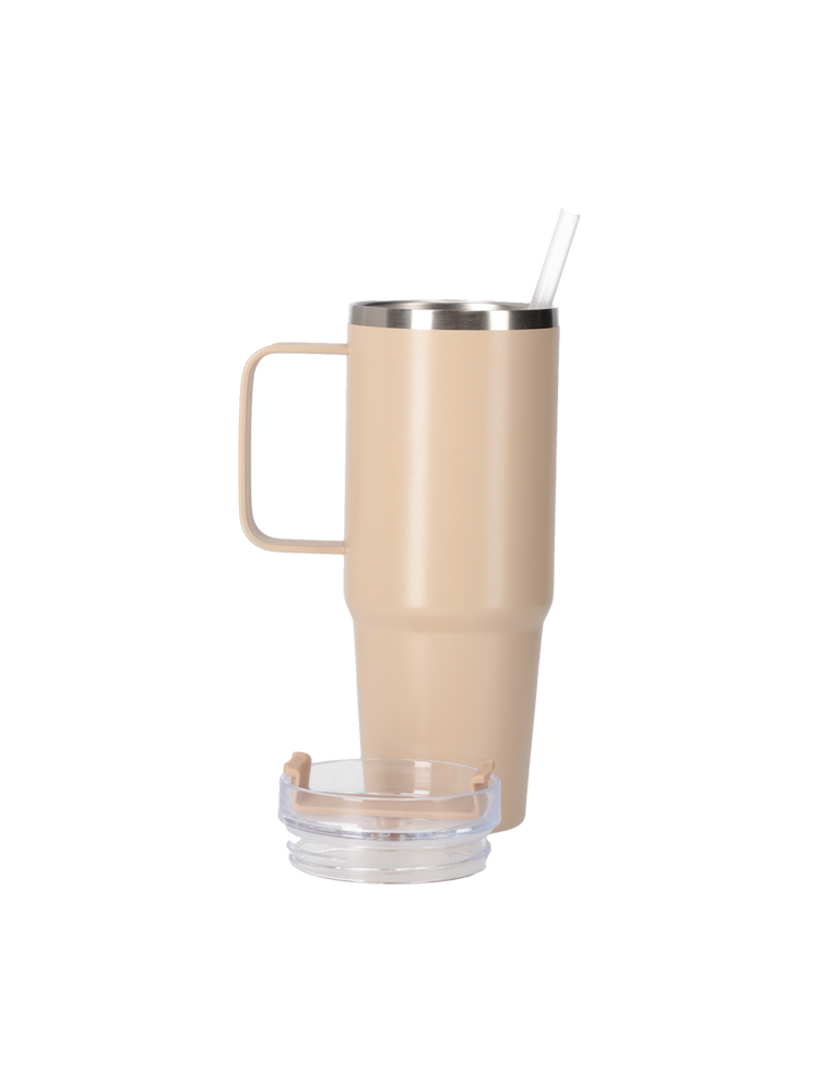 Mug with handle and straw 880 ml