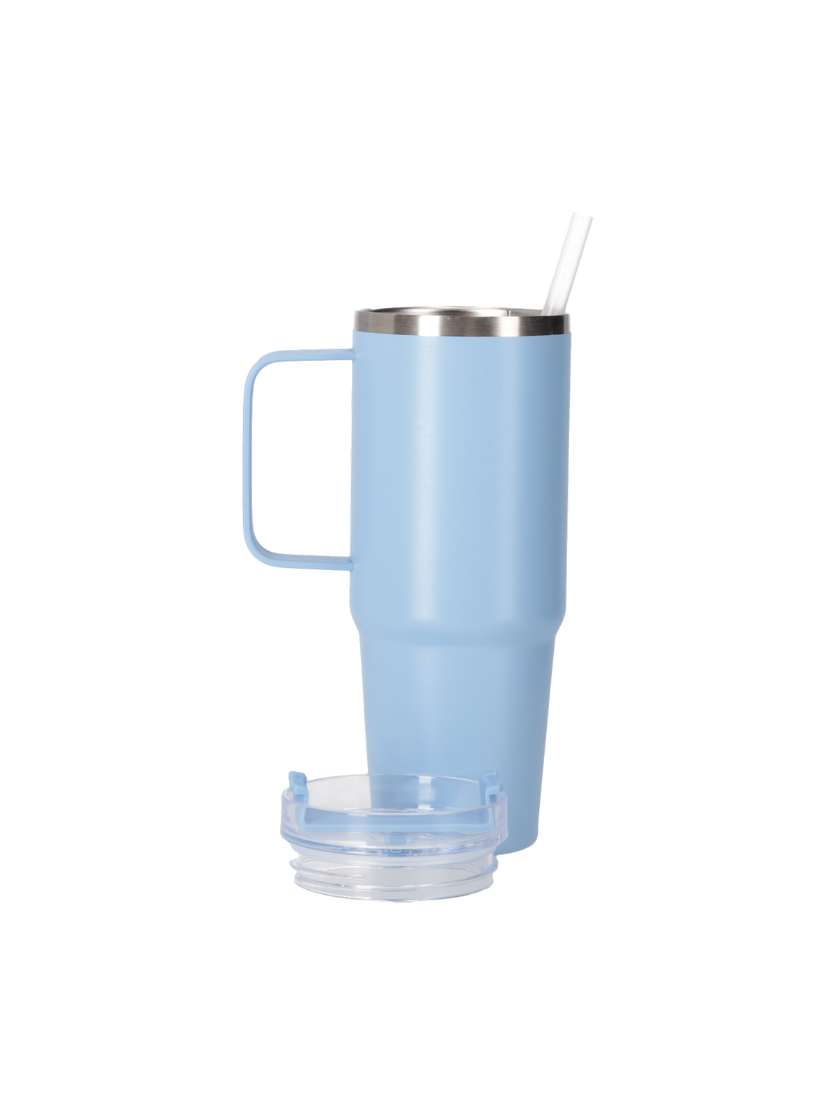 Mug with handle and straw 880 ml