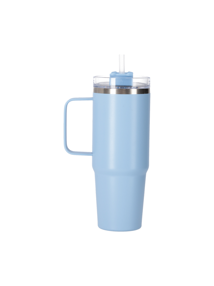 Mug with handle and straw 880 ml