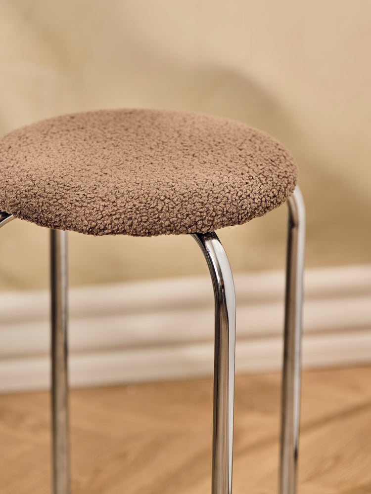 Stool with teddy fabric