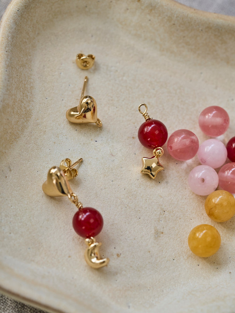 Heart studs for DIY jewellery