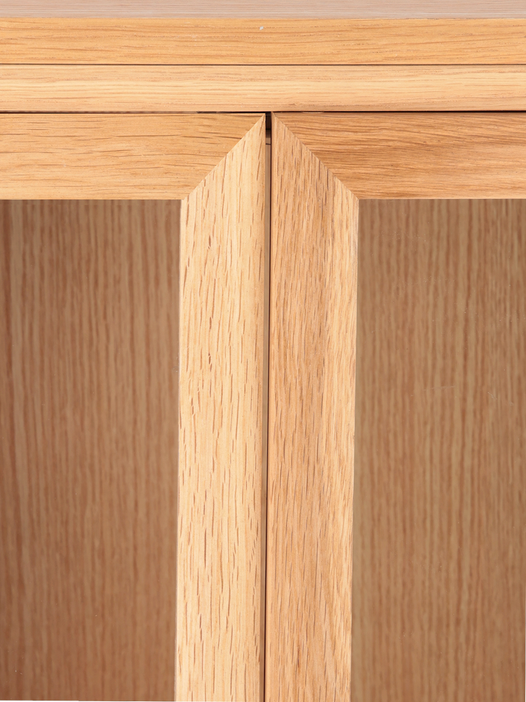 Wooden cabinet with glass doors