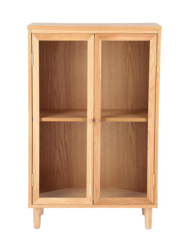 Wooden cabinet with glass doors