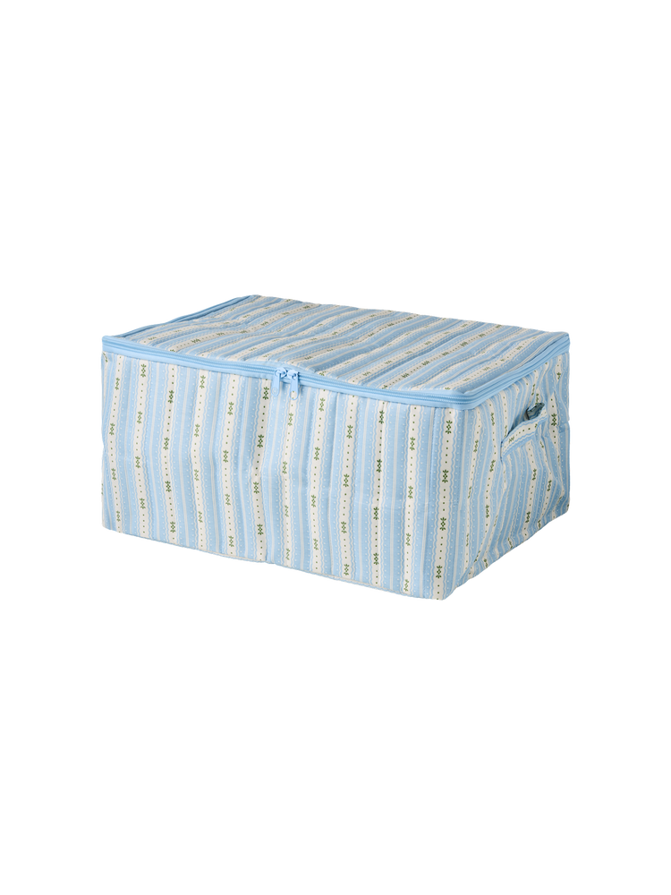 Textile storage box with zipper