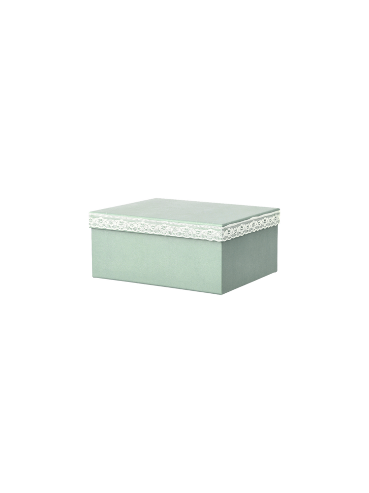 Storage box with lace detail