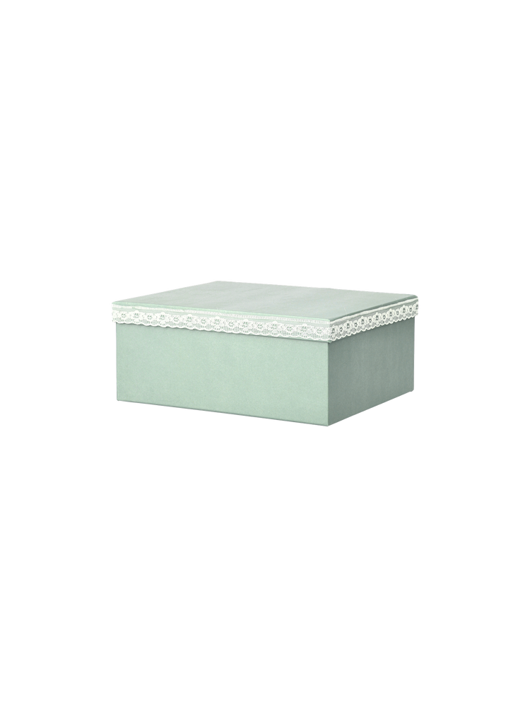 Storage box with lace detail