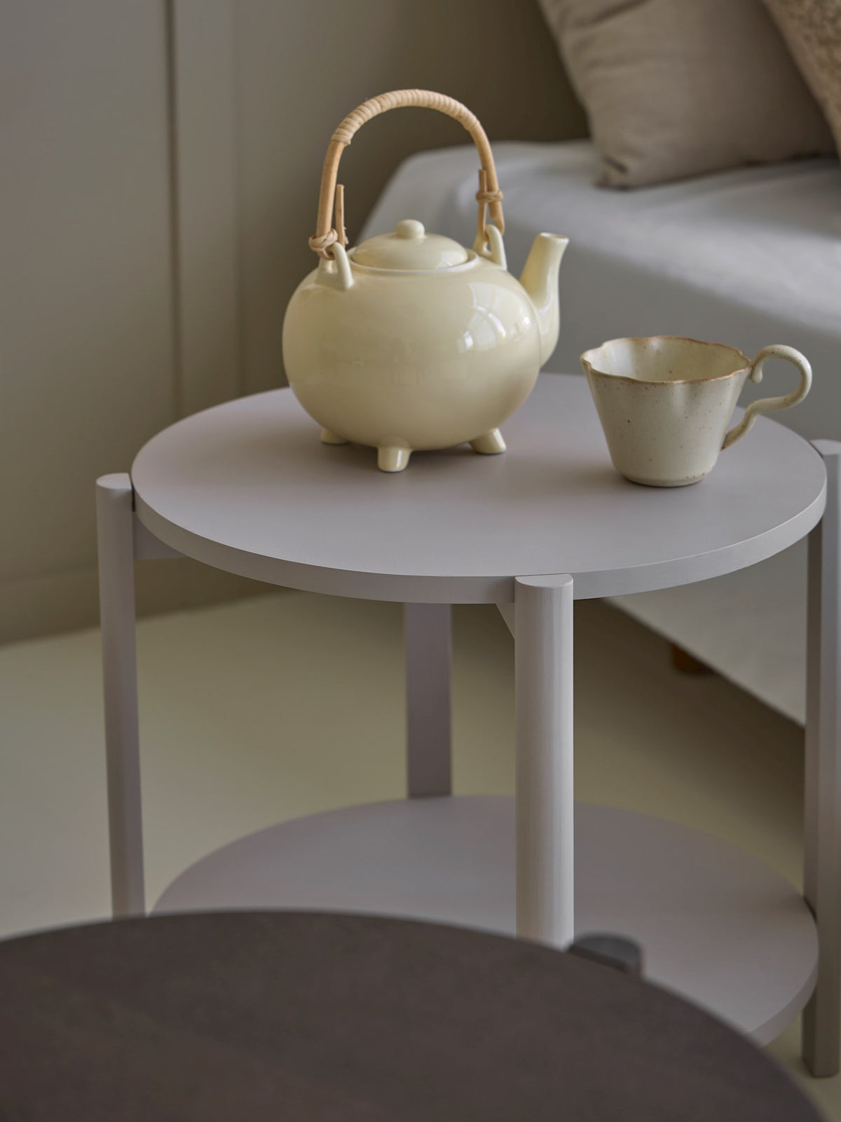 Side table with shelf