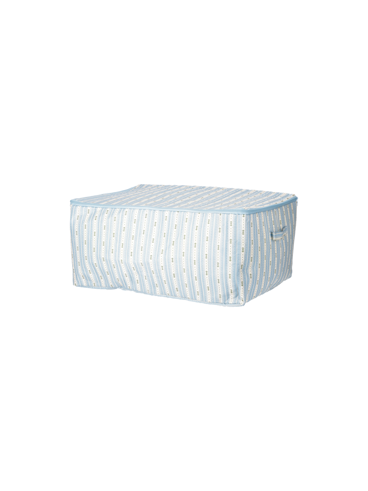 Textile storage box with zipper