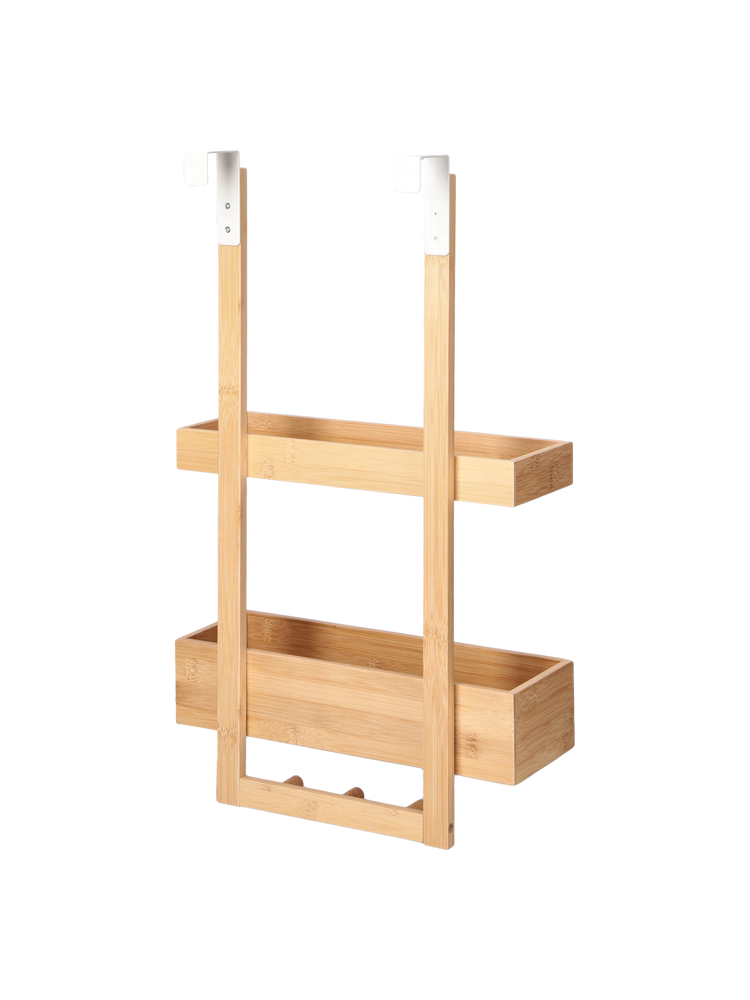 Over-the-door shelf with hooks