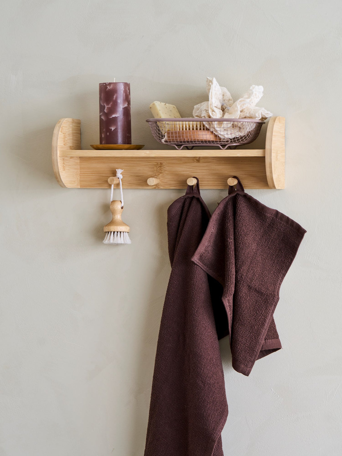 Shelf with hooks