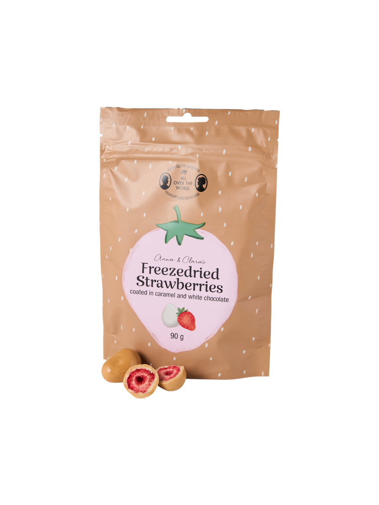 Freeze-dried strawberries in white chocolate