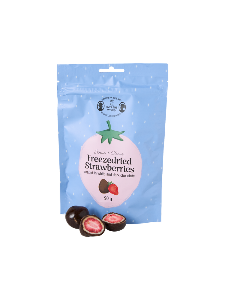 Freeze-dried strawberries in dark chocolate