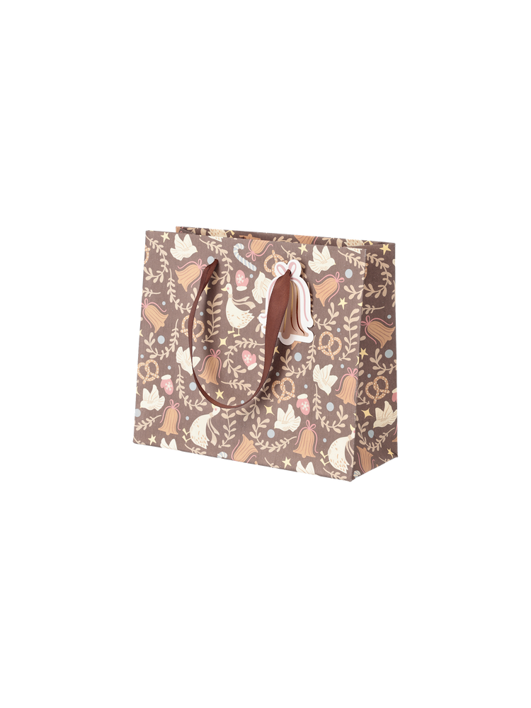 Gift bag with handles and tag