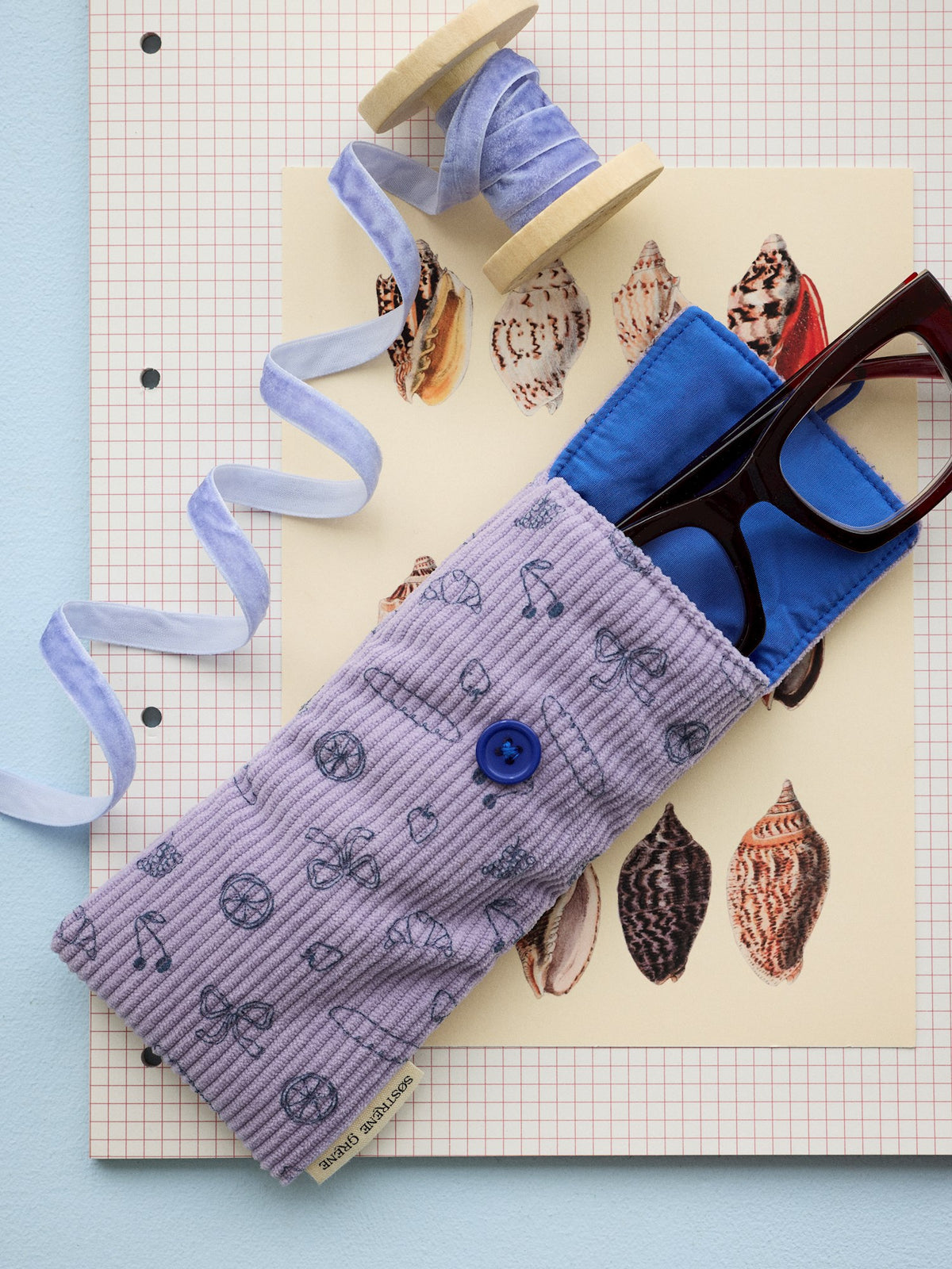 Glasses case corduroy