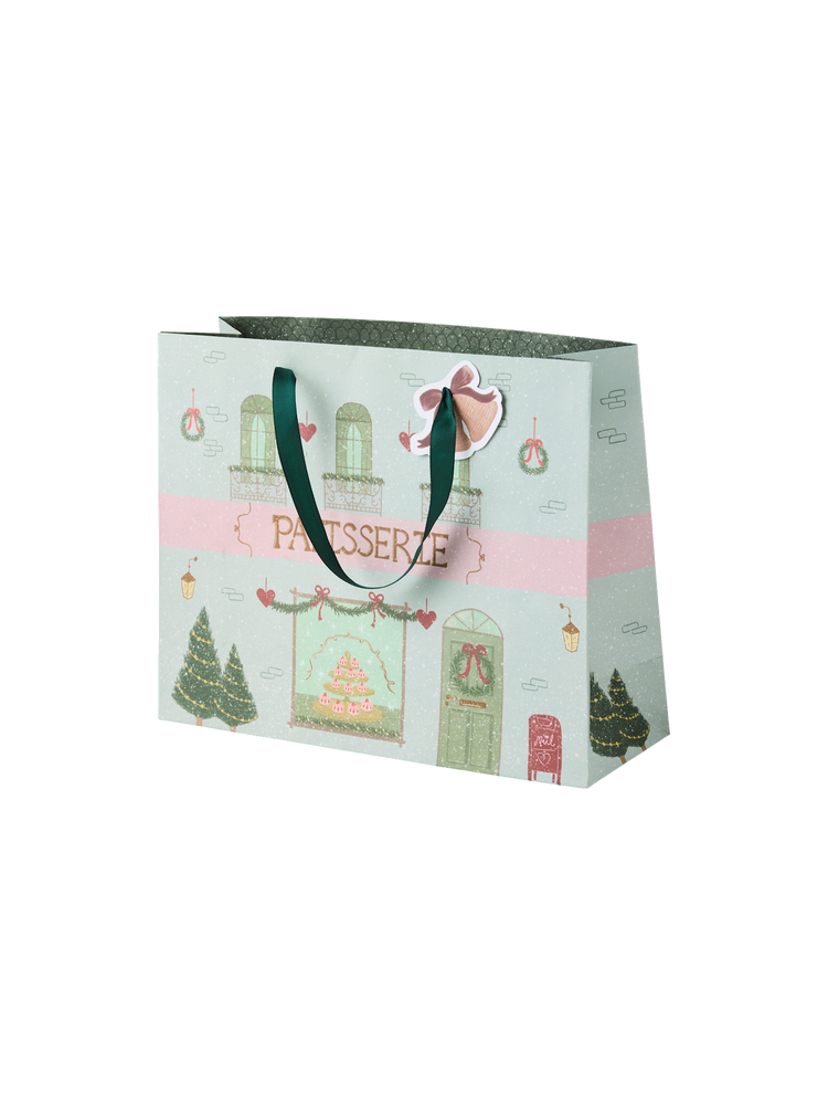 Gift bag with handles and tag