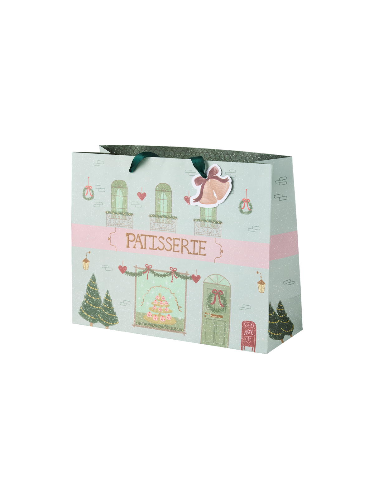 Gift bag with handles and tag
