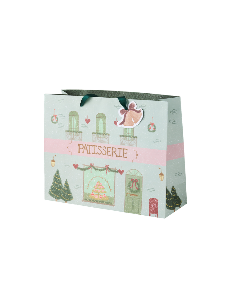 Gift bag with handles and tag