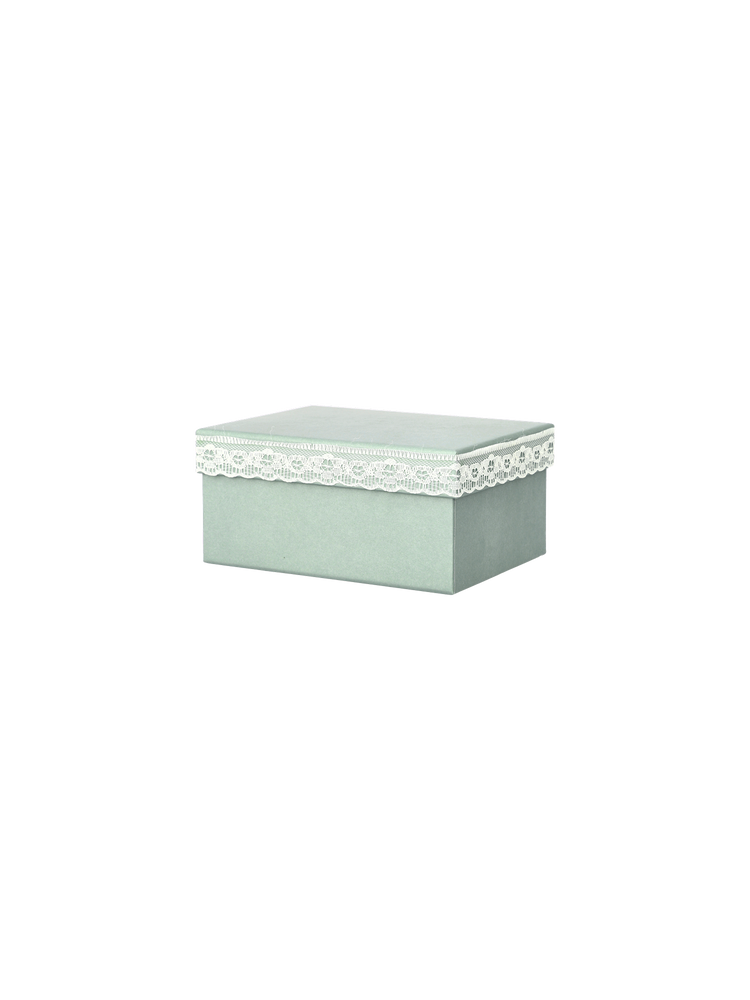 Storage box with lace detail