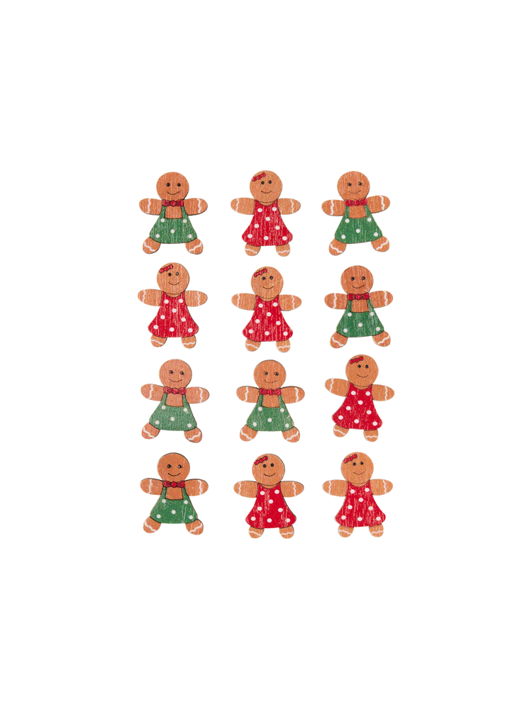 Gingerbread wood stickers