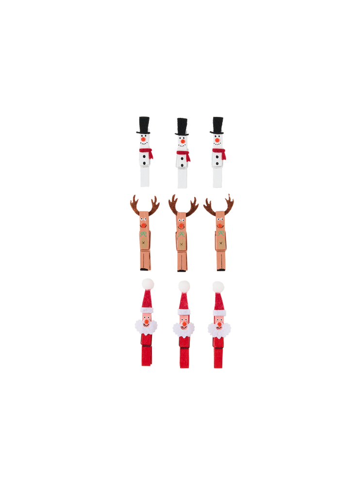 Pegs with Christmas motifs
