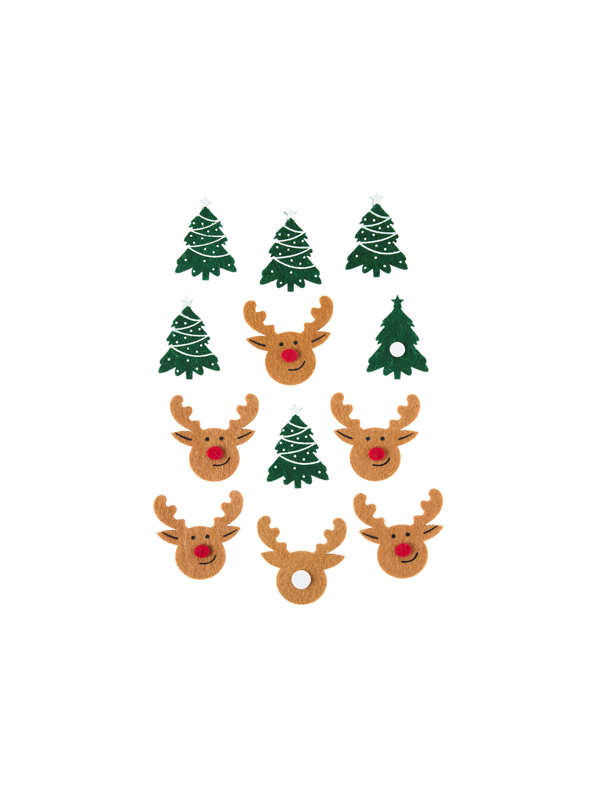 Felt stickers with tree and reindeer