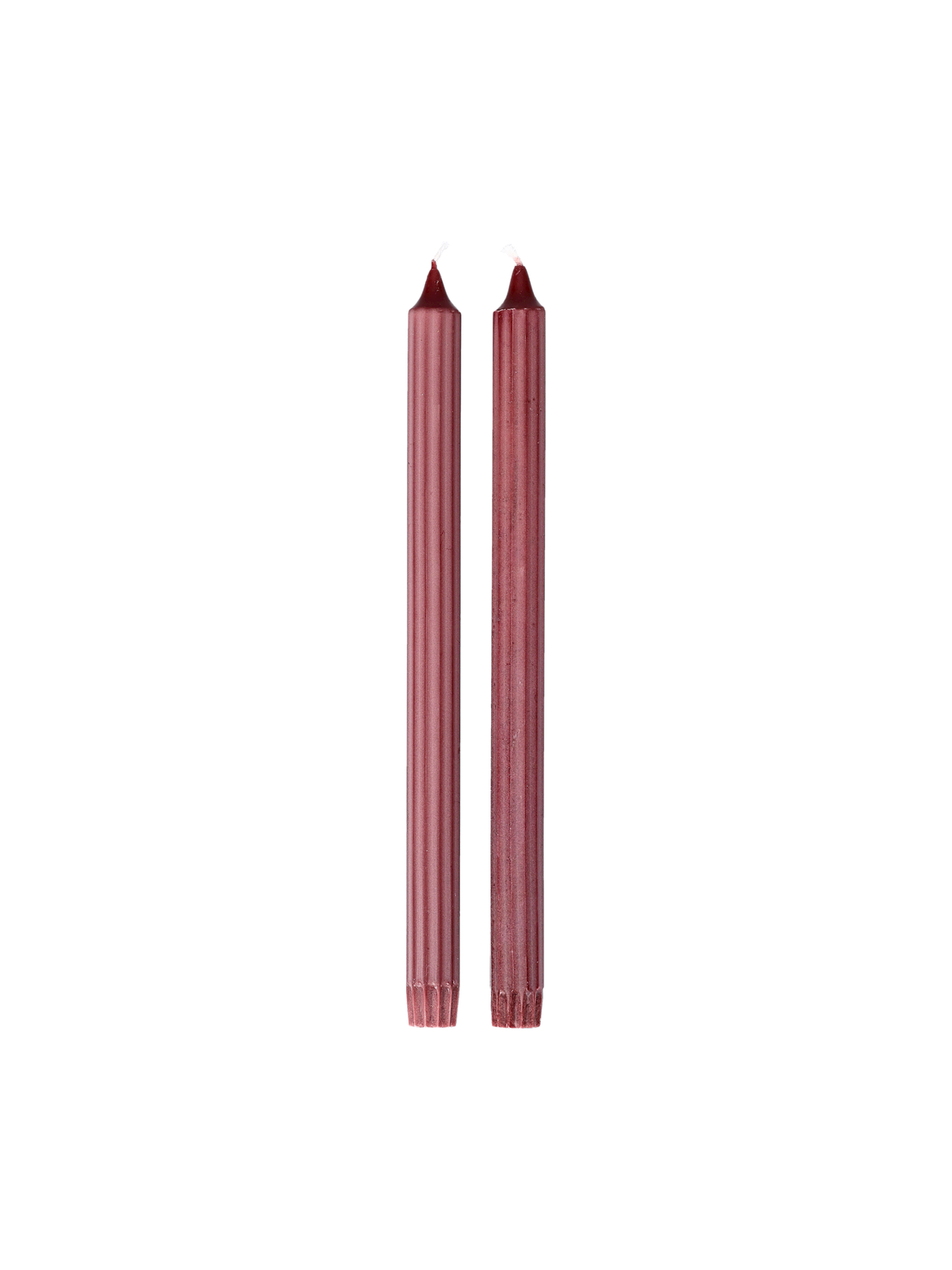 Taper candle with grooves