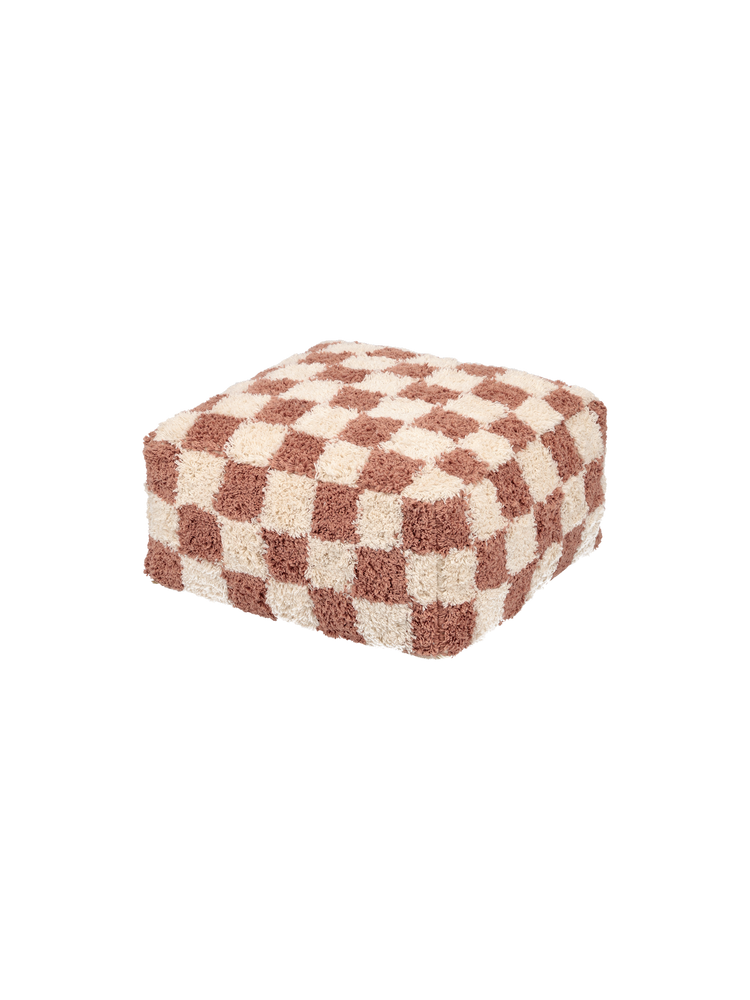 Checkered pouffe