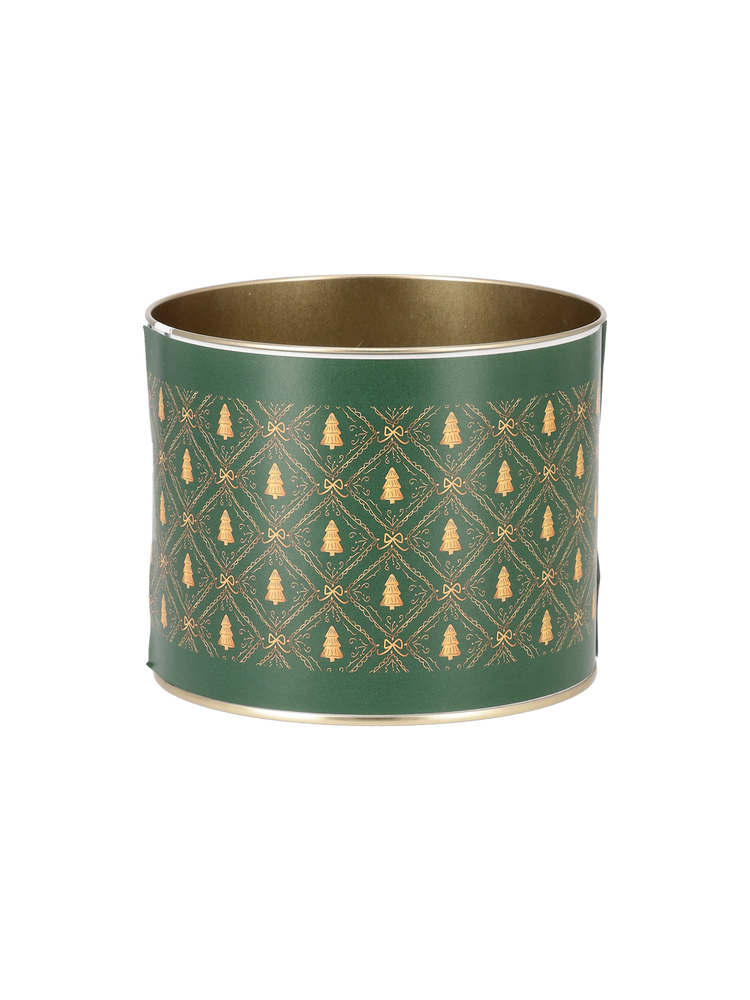 Outdoor candle in metal bucket