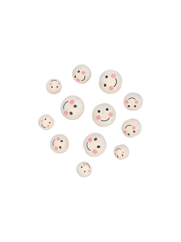 Wooden beads with faces