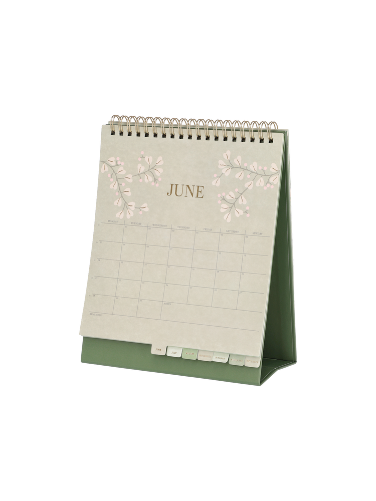 Desk calendar with index sheets