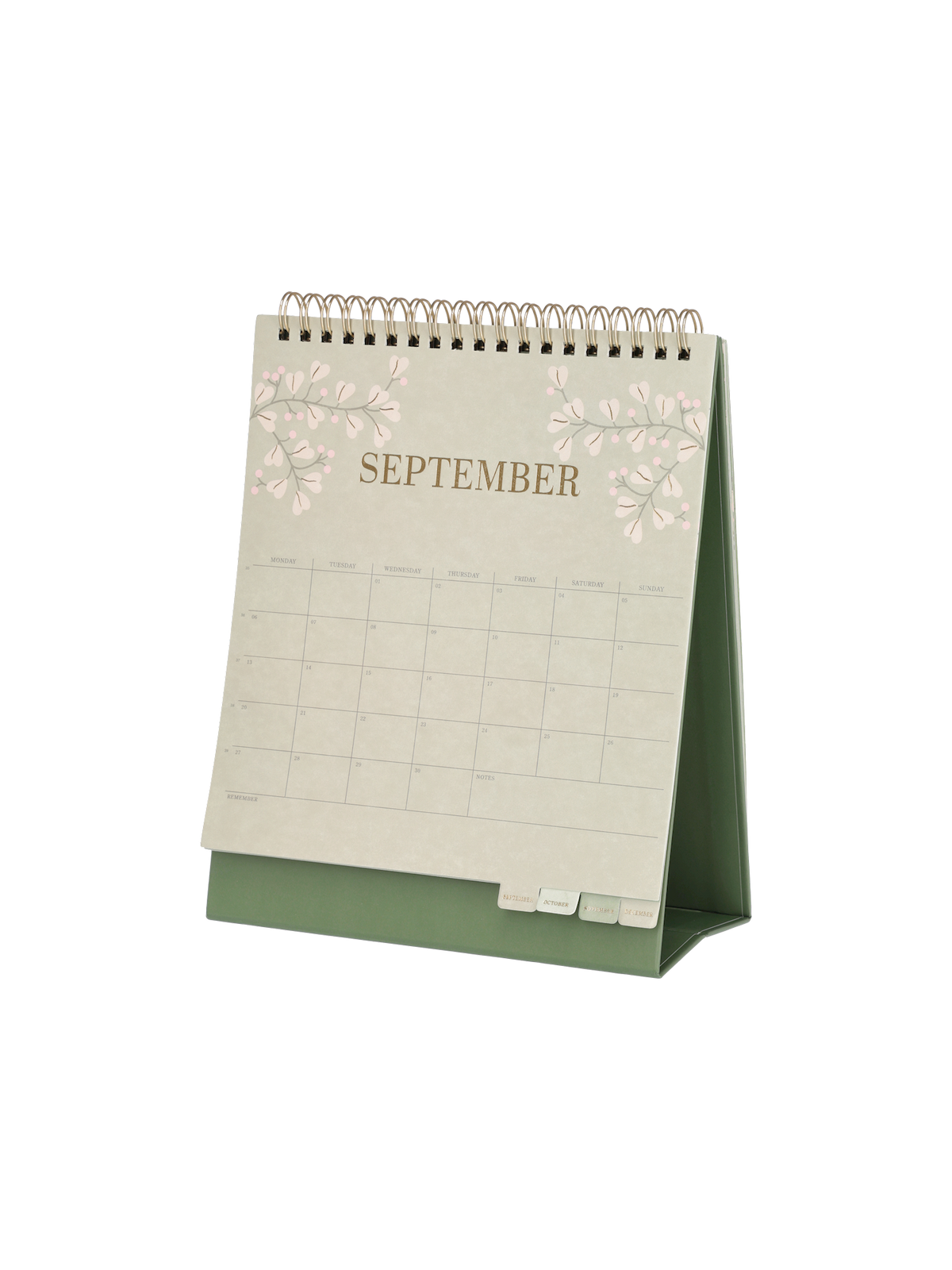Desk calendar with index sheets