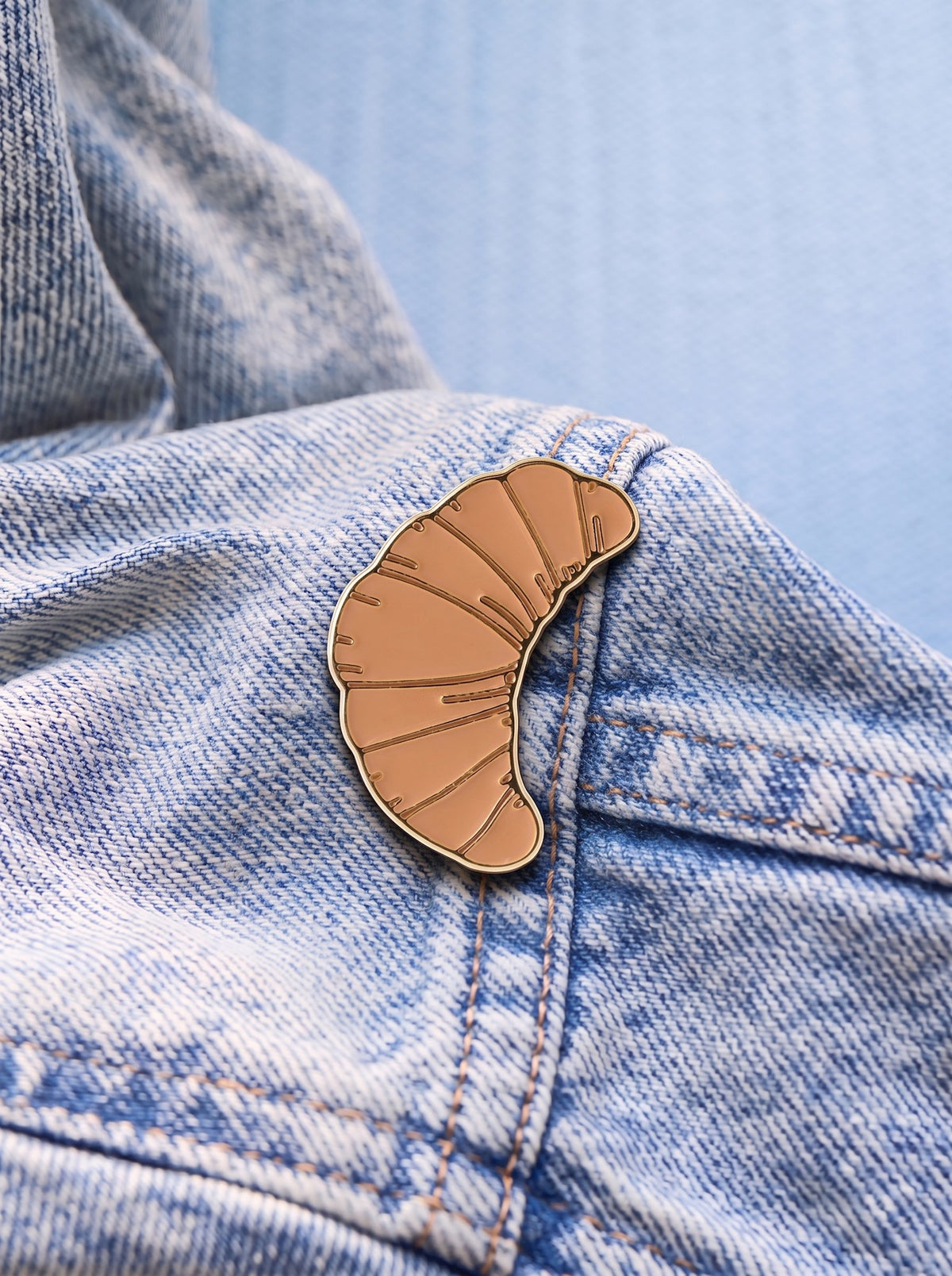 Croissant enamel pin