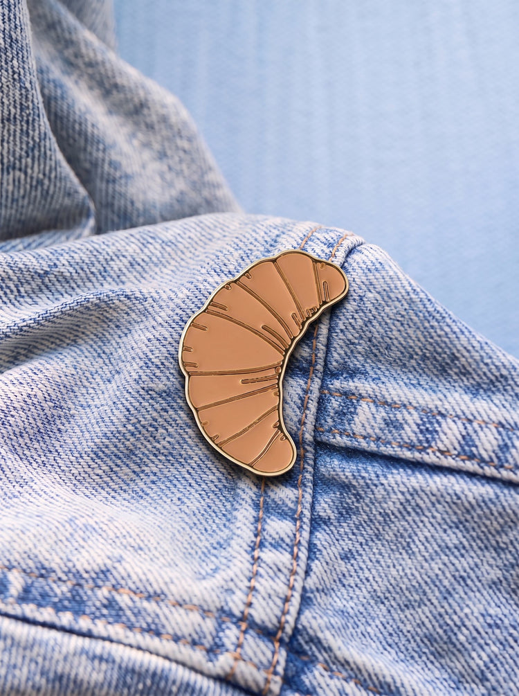 Croissant enamel pin