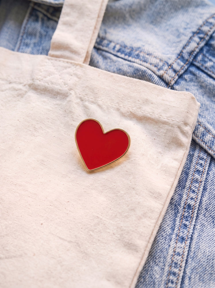 Heart enamel pin