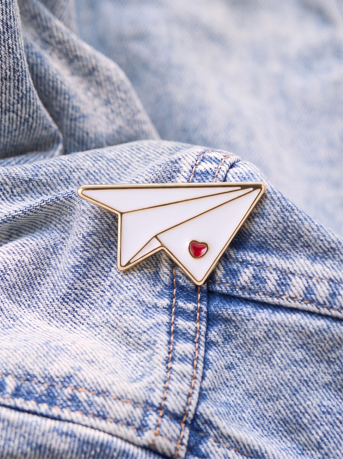Paper plan enamel pin