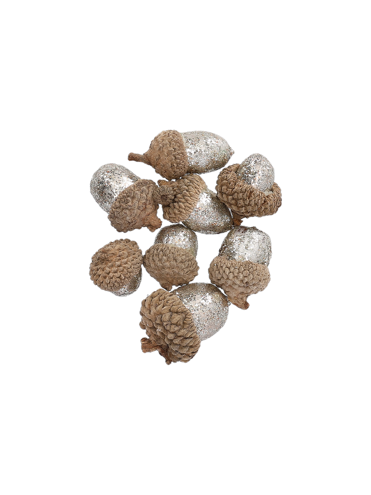 Decorative glitter acorns