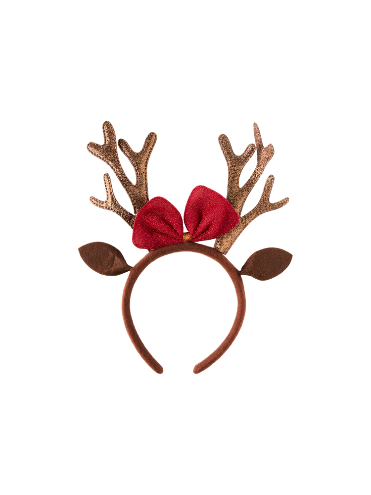 Christmas hairband with antlers and bow