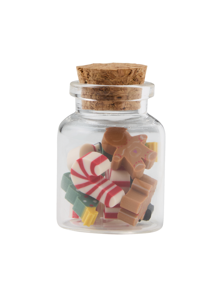 Mini erasers in bottle