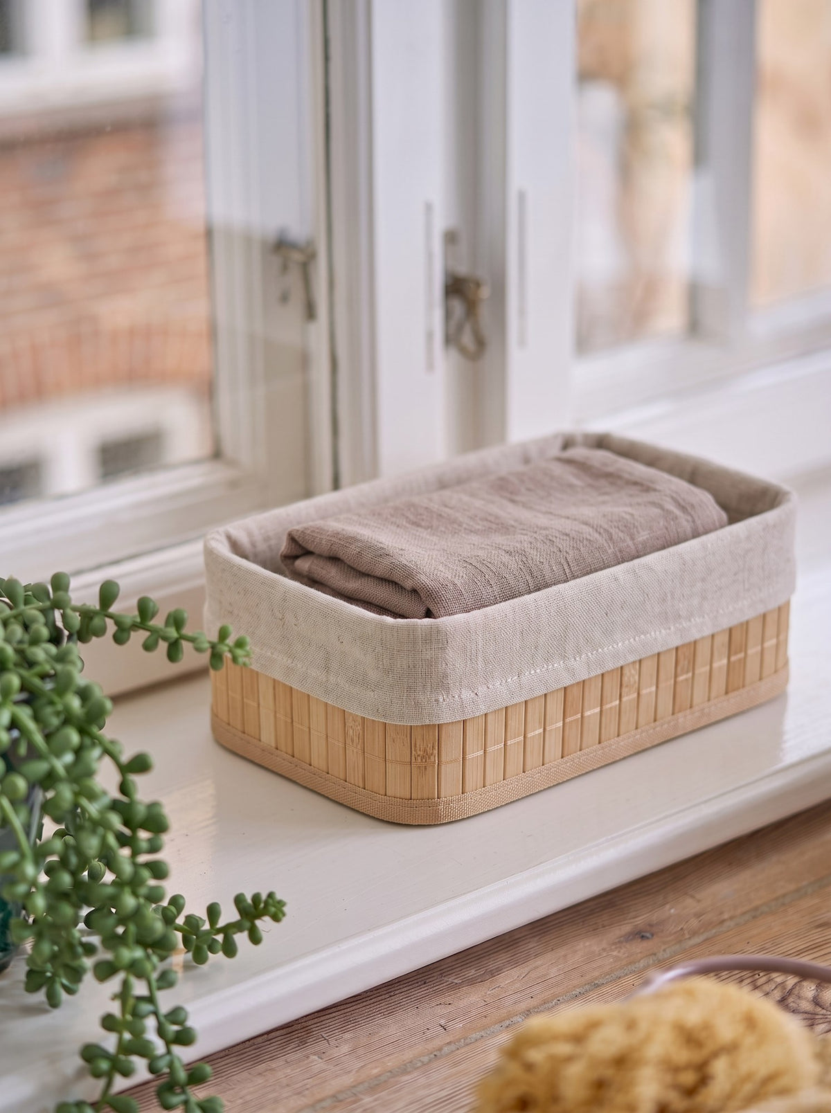 Lined storage basket