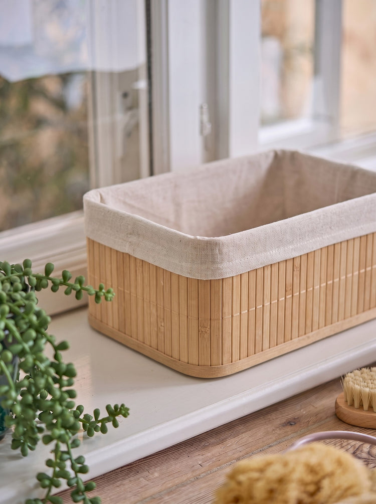 Lined storage basket