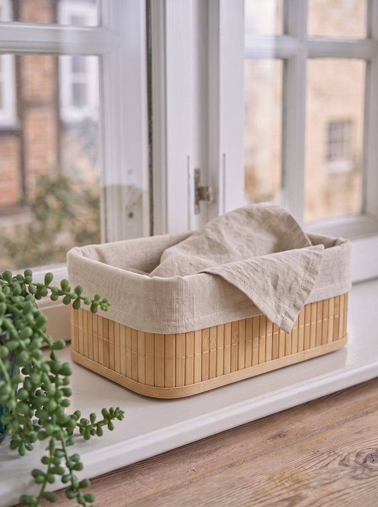 Lined storage basket