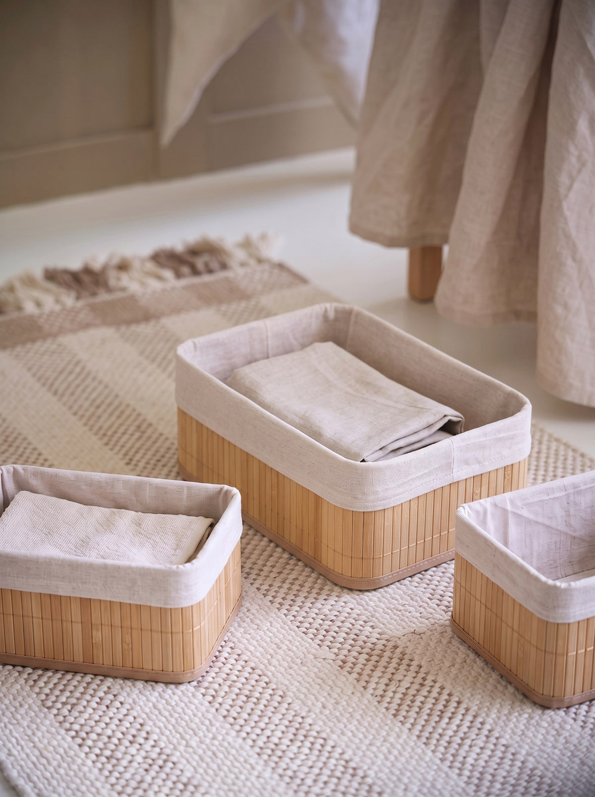 Lined storage basket