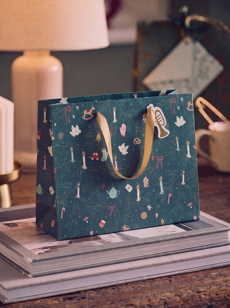 Gift bag with handles and tag