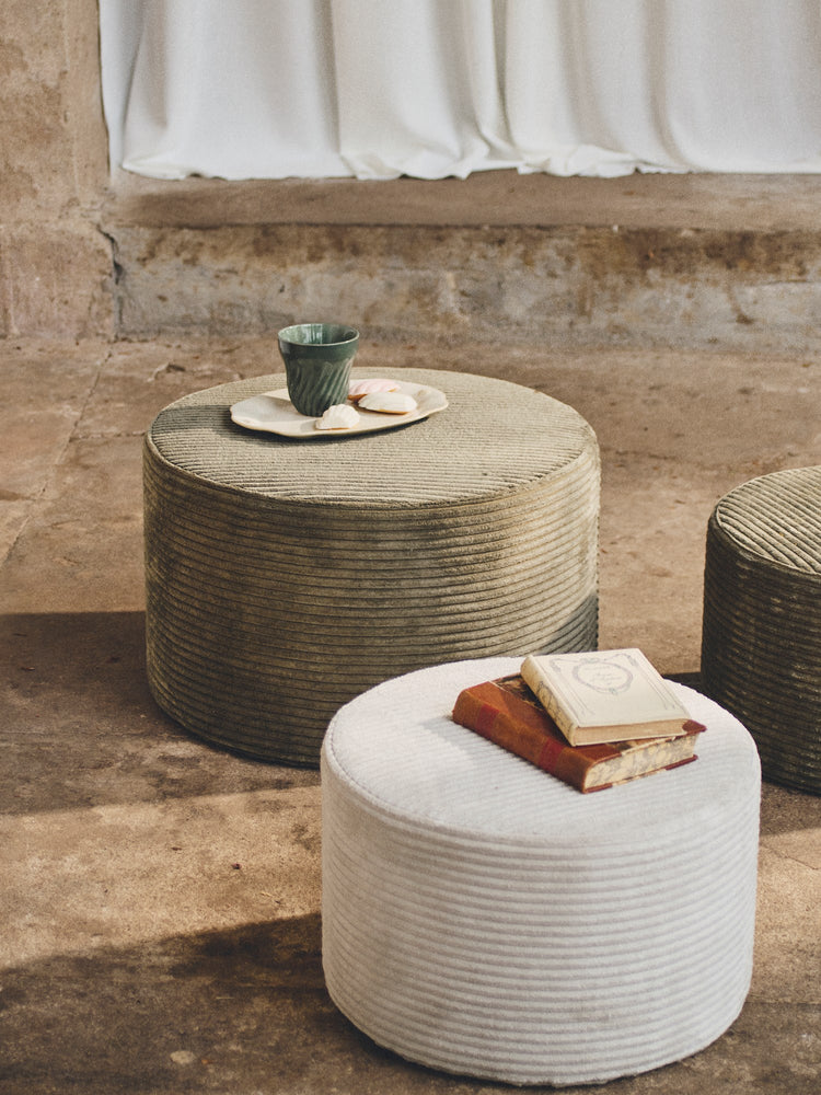 Corduroy pouffe