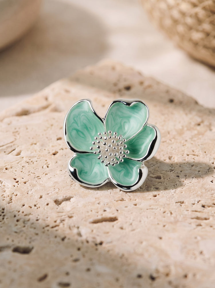 Button cover flower